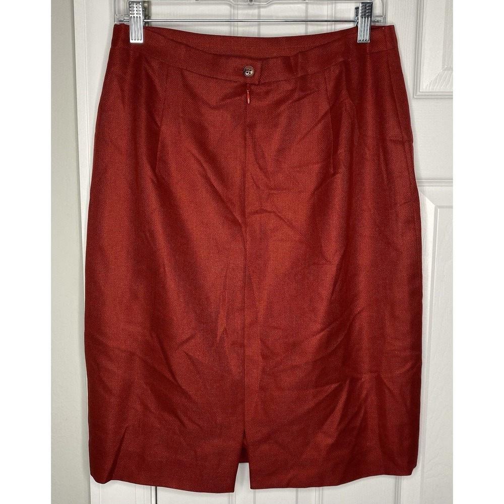 Burberry London Women's Wool Blend Knee Length‎ Pencil Skirt Red Size 48 US 14 - Picture 3 of 6